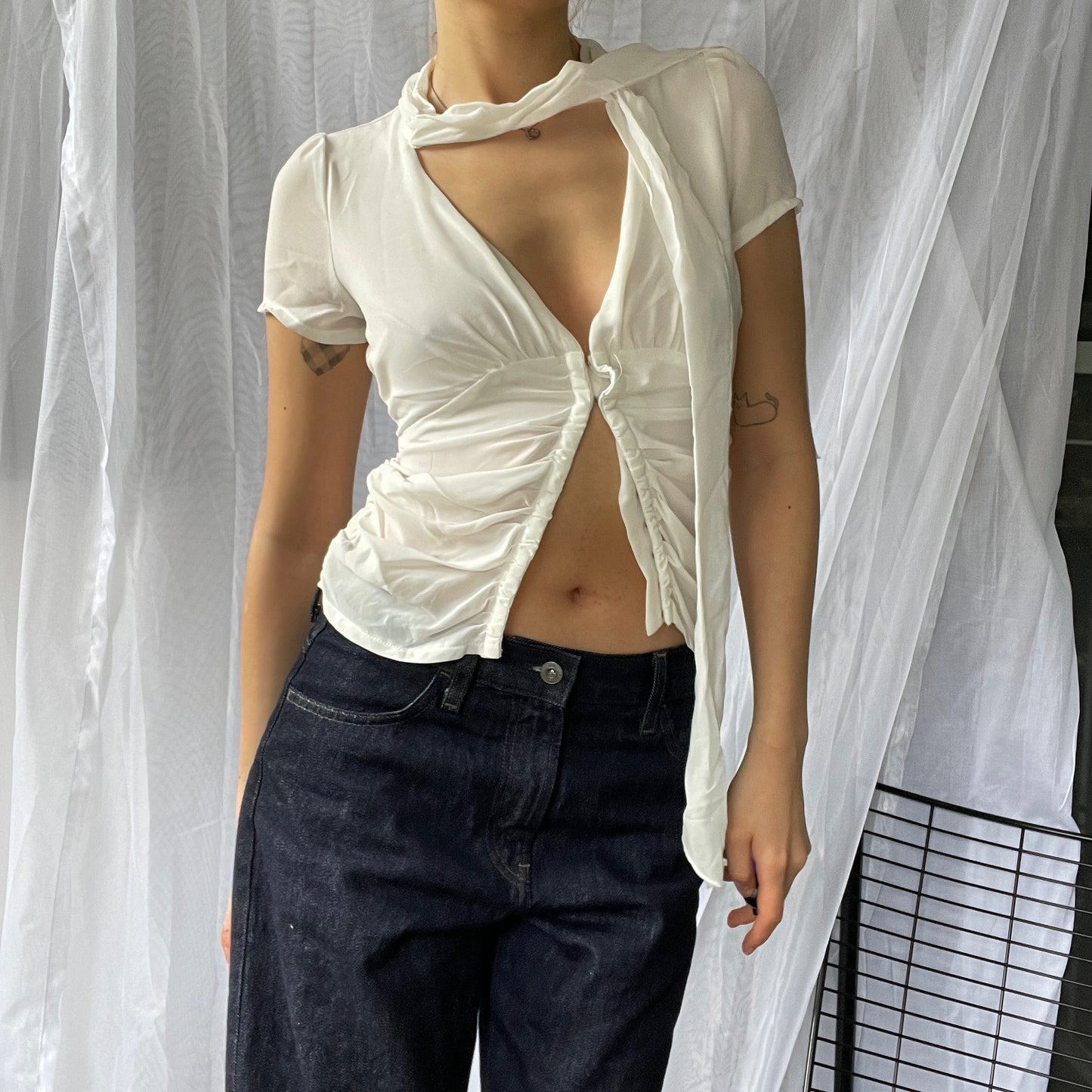 Sheer White Corset Style Top