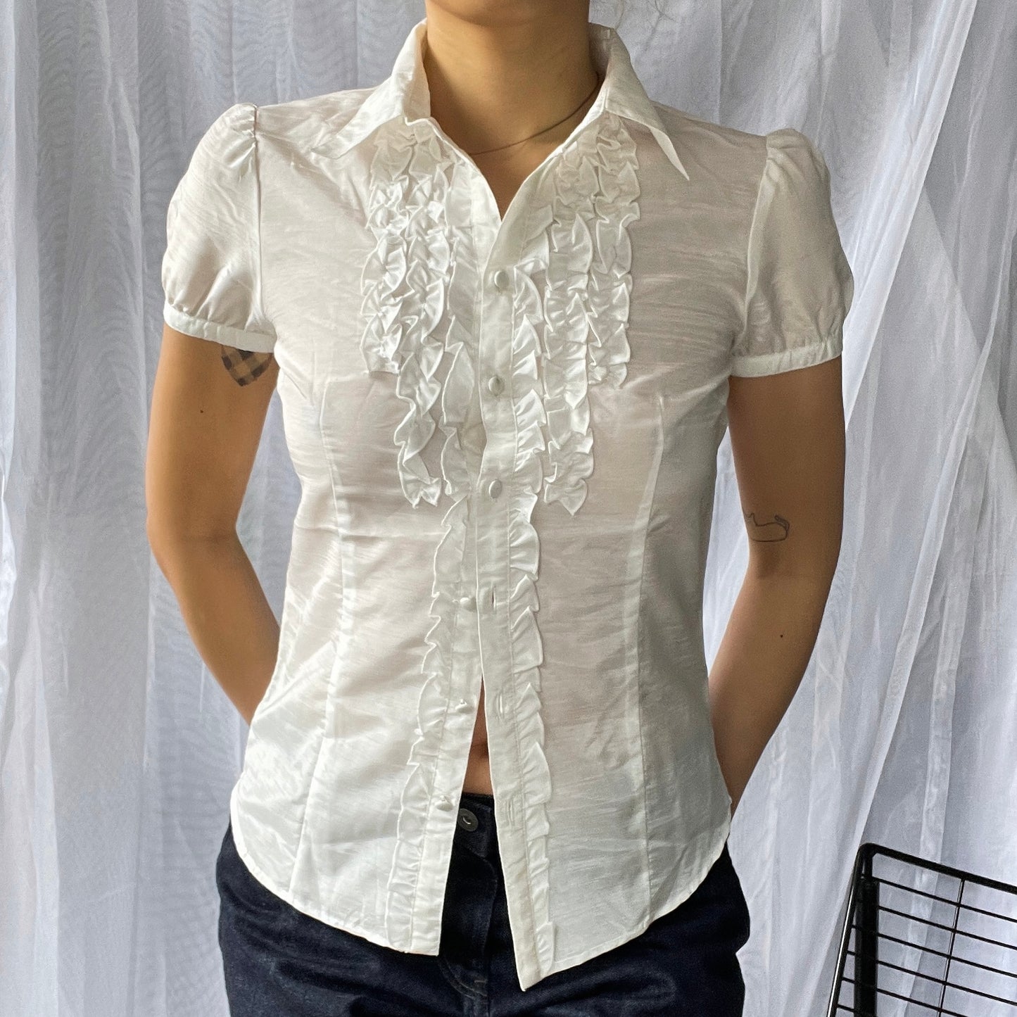 White Blouse with Ruffles