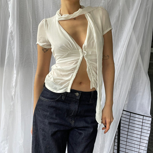 Sheer White Corset Style Top
