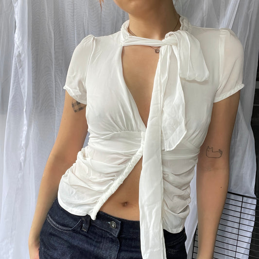 Sheer White Corset Style Top